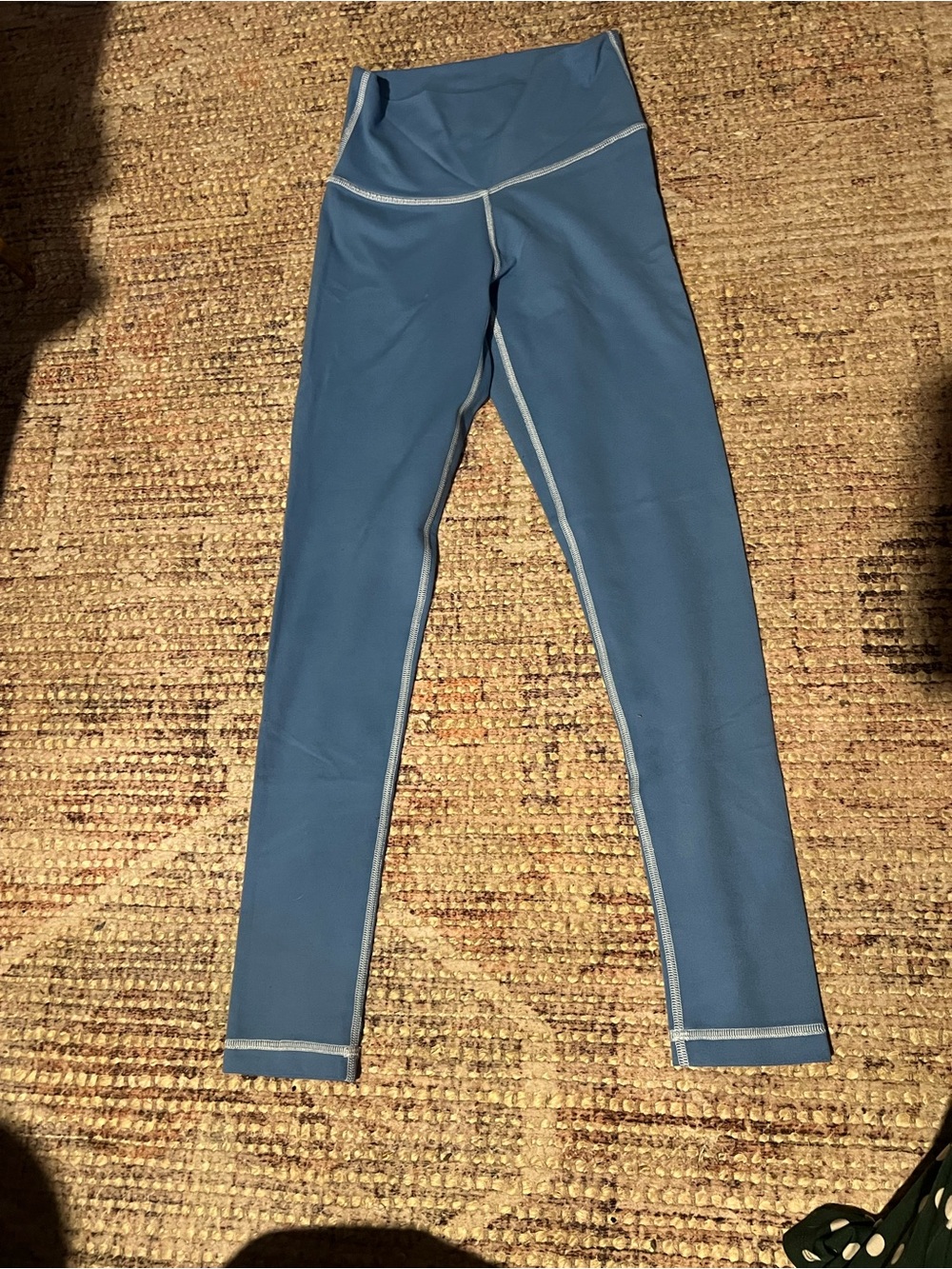 Aritzia Tna Custom Dyed TnaLIFE Pace Contrast Stitch Leggings Blue XS